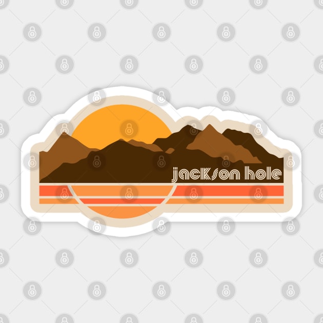 Jackson Hole Retro 70s Tourist Souvenir Sticker by darklordpug